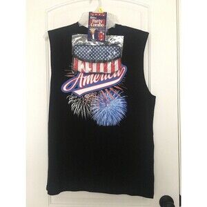 Spirit Of America Patriotic 2 Piece Set Hat & Shirt Graphic Mens Size L 42/44